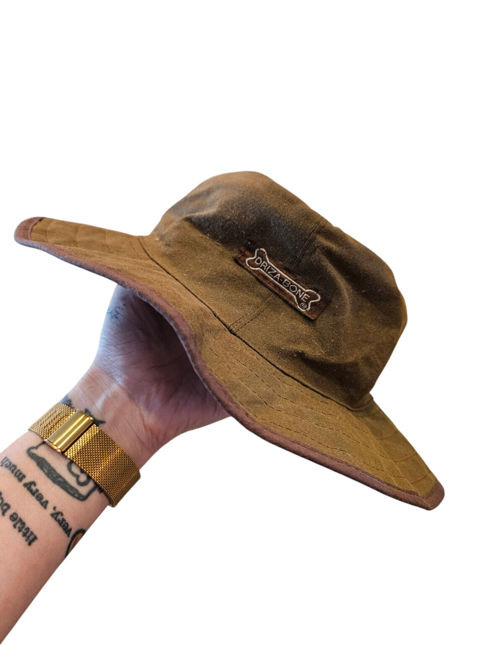 Driza-Bone Hat Boonie Fitted Mens M Brown Cotton Canvas Wide Brim Outdoor - Picture 5 of 5